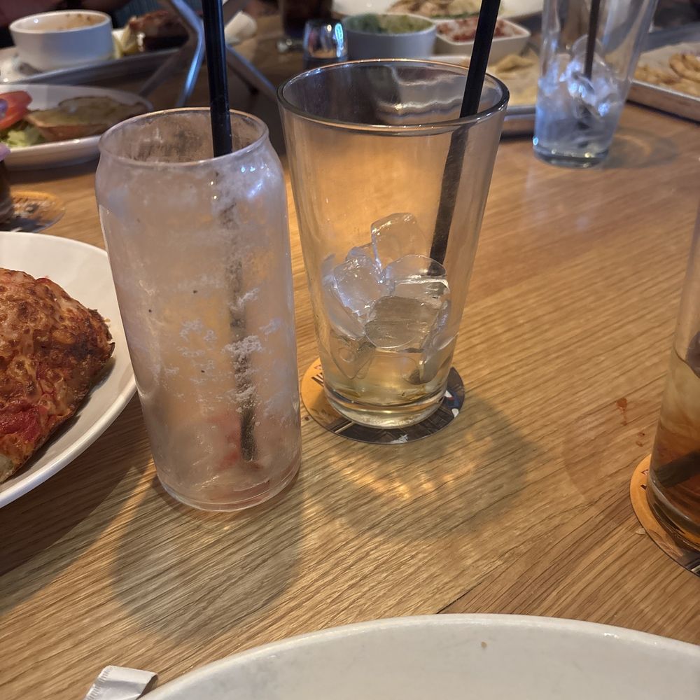 BJ's Restaurant & Brewhouse - Empty drinks, no silverware, no napkins, and cold food. - New American Near Me - Lubbock, Texas BJ's Restaurant & Brewhouse - Empty drinks, no silverware, no napkins, and cold food. - New American Near Me - Lubbock, Texas