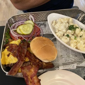 The Depot - 5x5 Bacon Burger + Mac & Cheese - Burgers Near Me - Greenfield, Indiana The Depot - 5x5 Bacon Burger + Mac & Cheese - Burgers Near Me - Greenfield, Indiana