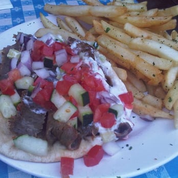 Georges Greek On Second - Beef Gyro Sandwich with fries - Greek Near Me - Long Beach, California Georges Greek On Second - Beef Gyro Sandwich with fries - Greek Near Me - Long Beach, California