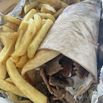 Gyros To-Go - Gyro wrap with fries - Greek Near Me - Conyers, Georgia Gyros To-Go - Gyro wrap with fries - Greek Near Me - Conyers, Georgia