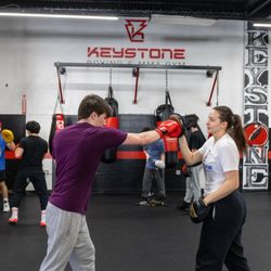 Keystone Boxing Gym - Coach Marina leading our Teen class.
