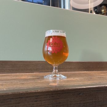 Boho Brewing - Hop Mandala - New Zealand Cold IPA enjoyed with a view of the brew tanks - Brewpubs Near Me - Parkville, Missouri