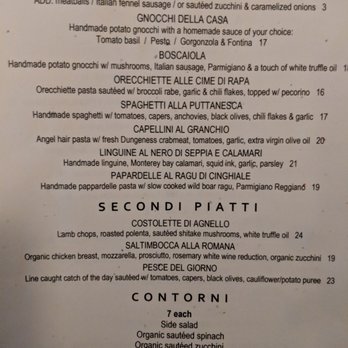 Vega - Primi Piatti, Secondi Piatti, Contorni menu. Sat dinner 2018-09-15 - Italian Near Me - San Francisco, California Vega - Primi Piatti, Secondi Piatti, Contorni menu. Sat dinner 2018-09-15 - Italian Near Me - San Francisco, California