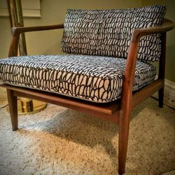 Fares Interior Furnishings - Milo Baughman chair with reupholstered cushions