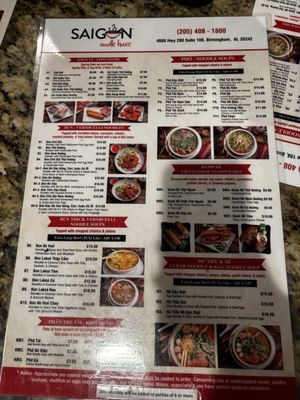 Menu photo 1 Saigon Noodle House Birmingham, AL Menu photo 1 Saigon Noodle House Birmingham, AL