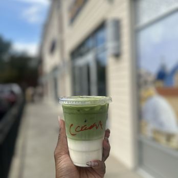 Shaghf Cafe - Coconut matcha - Cafes Near Me - Falls Church, Virginia