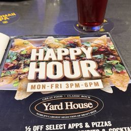 Happy Hour M-F 3P-6P Half Off Select Apps & Pizzas, Draft Beer, Wine, Spirits & Coctails Happy Hour M-F 3P-6P Half Off Select Apps & Pizzas, Draft Beer, Wine, Spirits & Coctails