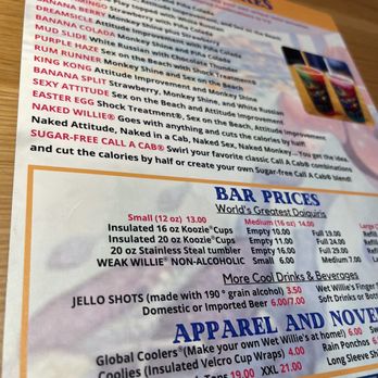Wet Willie's - Menu - Cocktail Bars Near Me - Atlantic City, New Jersey Wet Willie's - Menu - Cocktail Bars Near Me - Atlantic City, New Jersey