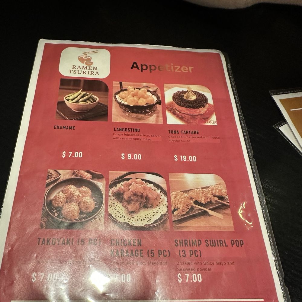 Tsukira Ramen - appetizer menu - Ramen Near Me - Foster City, California Tsukira Ramen - appetizer menu - Ramen Near Me - Foster City, California