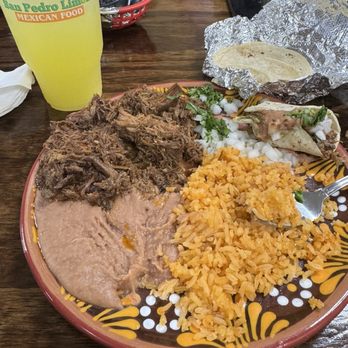 San Pedro Limon - Barbacóa plate - Mexican Near Me - Georgetown, Texas