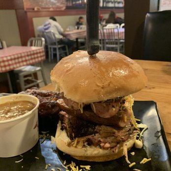 Armadillo Willy's BBQ - El Jefe Especial with everything and a side of Baby Back Ribs (4 Bones). Nomnomnom! - Barbeque Near Me - San Mateo, California