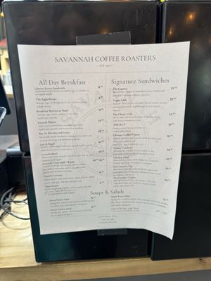Menu photo 1 Savannah Coffee Roasters Savannah, GA Menu photo 1 Savannah Coffee Roasters Savannah, GA