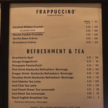 Starbucks - Menu - Coffee & Tea Near Me - Kaneohe, Hawaii Starbucks - Menu - Coffee & Tea Near Me - Kaneohe, Hawaii