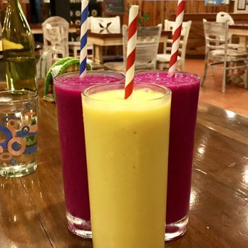 The Buzzz Cafe - Mango shake with dragon fruit shakes behind - Ice Cream & Frozen Yogurt Near Me - Tagbilaran City, BOH