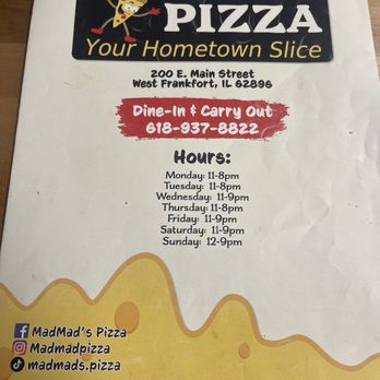 MadMad’s Pizza - Menu - Pizza Near Me - West Frankfort, Illinois