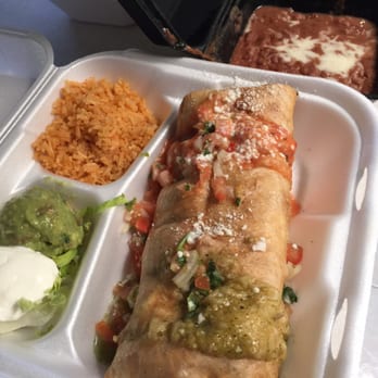 Elvira's Mexican Grill - Cali Chimi- actually the gauc and sour cream come on for dine in but oh so good. Pretty large burrito. - Mexican Near Me - Upland, California