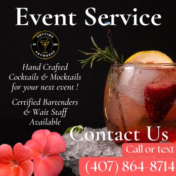 Anytime Anywhere - Bartenders Near Me