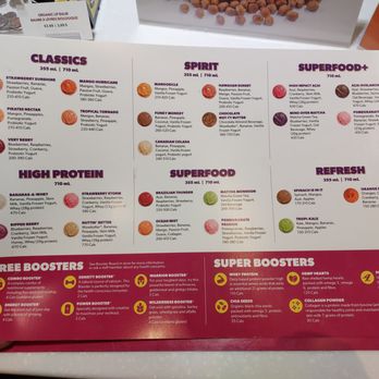 Booster Juice - Menu (as of April 2026) - Juice Bars & Smoothies Near Me - Mississauga, Ontario Booster Juice - Menu (as of April 2026) - Juice Bars & Smoothies Near Me - Mississauga, Ontario