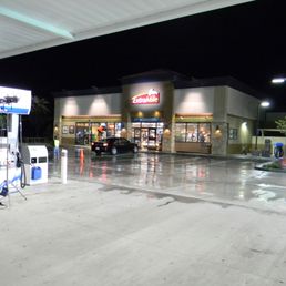 a gas station at night a gas station at night