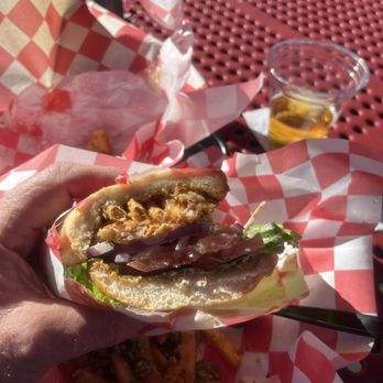 Giovanni's Fish Market - Soft crab sandwich with garlic fries (wow!) - Seafood Near Me - Morro Bay, California