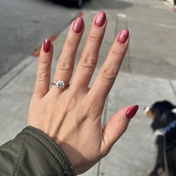 Zorina Nail Studio - Red cat-eye nails - Nail Salons Near Me - San Francisco , California Zorina Nail Studio - Red cat-eye nails - Nail Salons Near Me - San Francisco , California