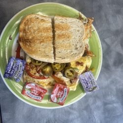 Zappy's Cafe - Everything omelette with sourdough toast