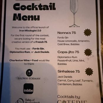 Coterie - Cocktail Menu - Wine Bars Near Me - Charleston, South Carolina Coterie - Cocktail Menu - Wine Bars Near Me - Charleston, South Carolina