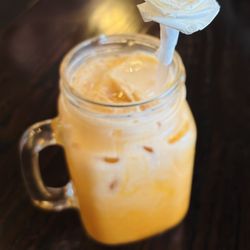 Thai iced tea with a cute flower!