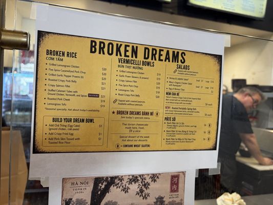 Menu photo 1 Broken Dreams Oakland, CA