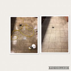A1 Water Damage Restorations - Before and after tile cleaning