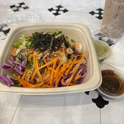 Poke It Up - Brown rice, sesame ginger dressing, wasabi aioli, spicy crab, shrimp etc!