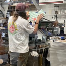 Printing press in action! Printing press in action!