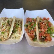 Photo of MOGO Korean Fusion Tacos - Asbury Park, NJ, United States. Chicken (left) and Beef (right)