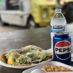 Tacos Amezcua - Asada and rice.