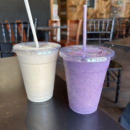Vitamin infused Peanut butter and banana smoothie, and açaí smoothie- both fantastic!