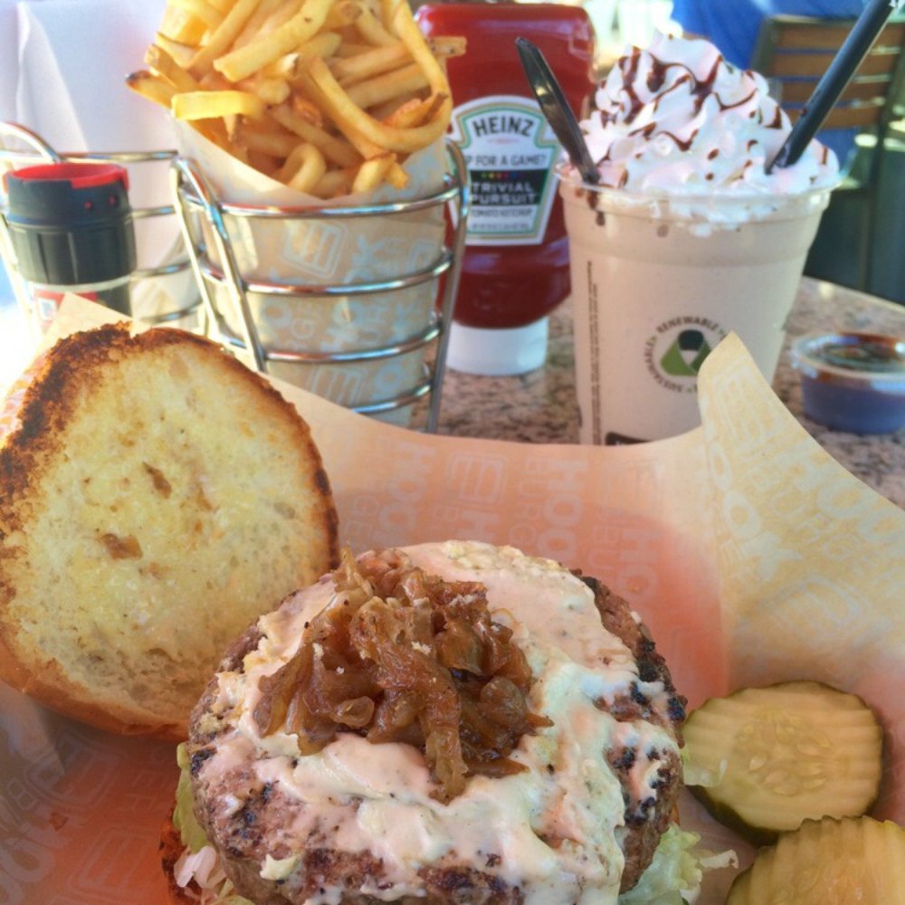 Hook Burger - Prime burger with bleu cheese, fries, and chocolate shake. 3/5 - Burgers Near Me - Oxnard, California Hook Burger - Prime burger with bleu cheese, fries, and chocolate shake. 3/5 - Burgers Near Me - Oxnard, California