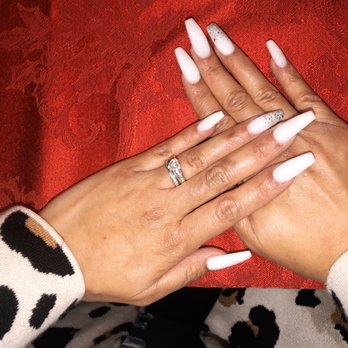 Hello Nails & Spa - White powder dip w/ sparkles by Tiffany - Day Spas Near Me - Vacaville, California