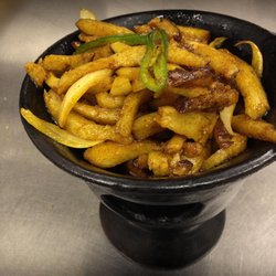 Restaurante Etiopico Afrika - Seitan casero a la plancha con cebolla, aceite extravirgen y especias da la Etiopìa.