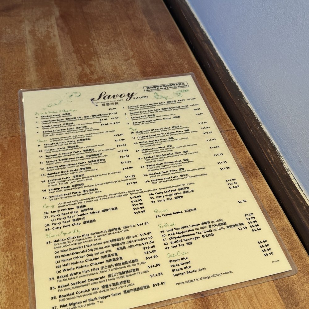 Savoy Kitchen - Menu - Asian Fusion Near Me - Alhambra, California