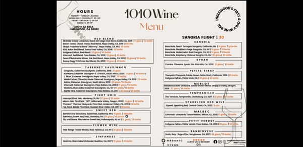 Menu photo 6 1010 Wine and Events Inglewood, CA Menu photo 6 1010 Wine and Events Inglewood, CA