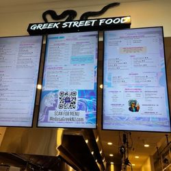 Medusa Greek Street Food - Menu specifying no feta in vegetable platter.