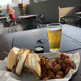 Soulcraft Brewing - 9/6/22 - Cubano sandwich, fried jalapeño white cheddar curds & spicy Chile Ale that's better than most attempts! Viva BVLE! - Breweries Near Me - Salida, Colorado