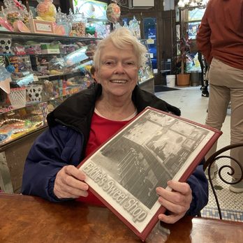 Eddie's Sweet Shop - Grandma enjoying her sundae - Desserts Near Me - Forest hills, New York Eddie's Sweet Shop - Grandma enjoying her sundae - Desserts Near Me - Forest hills, New York