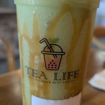 Tea Life - This is the New fall creation called Beetlejuice with apply jelly with caramel drizzled in the sidewalls. - Tea Rooms Near Me - Victorville, California Tea Life - This is the New fall creation called Beetlejuice with apply jelly with caramel drizzled in the sidewalls. - Tea Rooms Near Me - Victorville, California