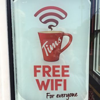 Tim Hortons - a free wifi sign in a window - Coffee & Tea Near Me - Florenceville-bristol, New Brunswick Tim Hortons - a free wifi sign in a window - Coffee & Tea Near Me - Florenceville-bristol, New Brunswick