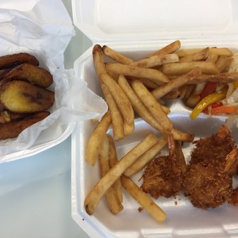 Jamaican Jerk Pit - Fried plantains and coconut shrimp - Caribbean Near Me - Ann Arbor, Michigan Jamaican Jerk Pit - Fried plantains and coconut shrimp - Caribbean Near Me - Ann Arbor, Michigan