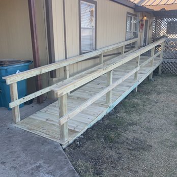 Eco Fencing Company - A new wheel chair ramp built by Eco Fencing Company offers durability, strength and safety. - Fences & Gates Near Me - Denton, Texas Eco Fencing Company - A new wheel chair ramp built by Eco Fencing Company offers durability, strength and safety. - Fences & Gates Near Me - Denton, Texas