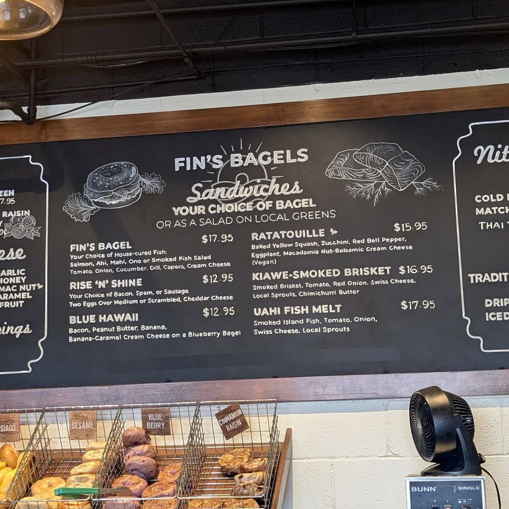 Fin's Bagels - Menu - Bagels Near Me - Honolulu, Hawaii Fin's Bagels - Menu - Bagels Near Me - Honolulu, Hawaii