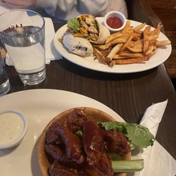 Spicy BBQ Chicken Wings & Bayard's Buffalo Chicken Wrap