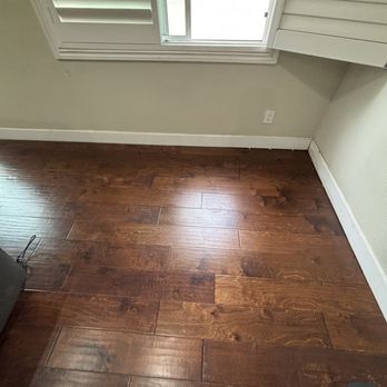Floormasters and Design - Engineered glue down hardwood floor water damage repair. - Flooring Near Me - Pomona, California Floormasters and Design - Engineered glue down hardwood floor water damage repair. - Flooring Near Me - Pomona, California
